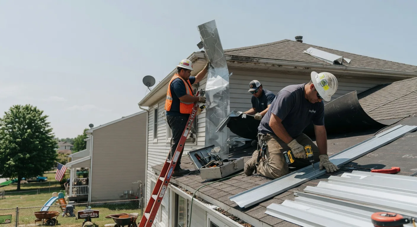 Storm Damage Metal Roof Repair in East Thetford, VT